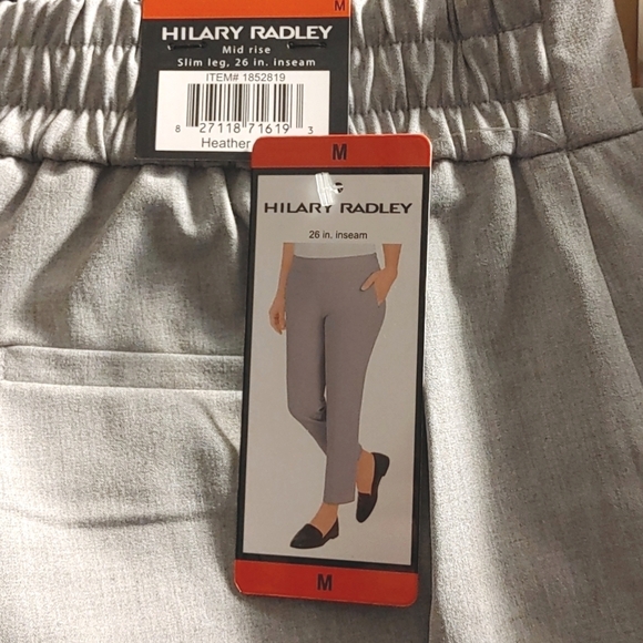 NWT Hilary Radley Crepe Pull On ankle Pants Heather Gray - Picture 5 of 7